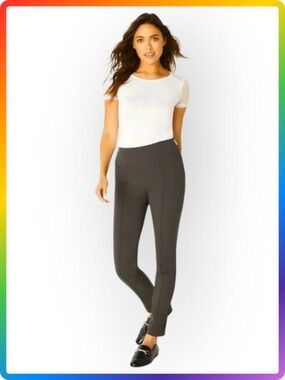 Anatomie Sonia Curvy High Rise Side Zip Travel Pant SIZE XL 37x32 Dark Gray NWT
